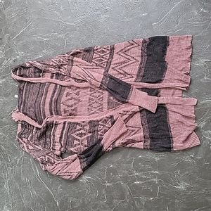Aztec hooded cardigan